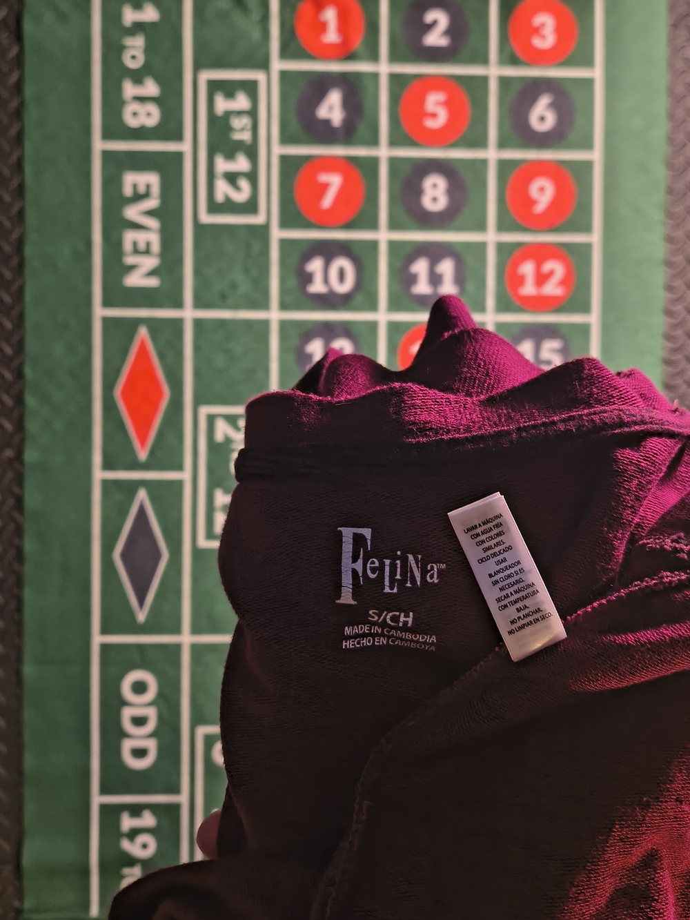 Felina Burgundy Black Heathered Lounge Top Long Sleeve Womenâs Small - Picture 15 of 15